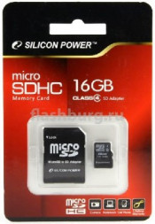 Карта памяти SILICON POWER MicroSDHC 16GB Class4+адаптер