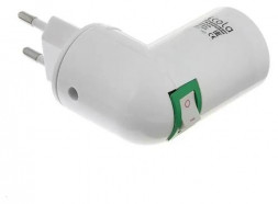 патроны и переходники ECOLA APT4SWEAY BASE Переходник вилка-патрон E14 с выключателем Белый