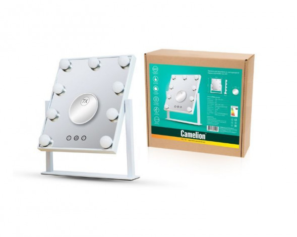 Светильник CAMELION (13004) M283-DL C01 бел.(Зеркало с LED подсвет.1х, рег.ярк. и цвет.темп, с доп.зеркалом 7х, 230В)