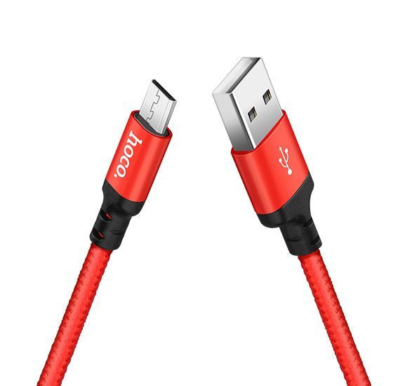 Кабель HOCO (6957531062851) X14 USB (m)-microUSB (m) 1.0м - красный/черный