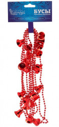 Шары и украшения ВОЛШЕБНАЯ СТРАНА Бусы Колокольчики 2, 7м красный 104003 (6)