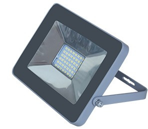 Прожектор светодиодный ECOLA JPSW30ELB 30.0W 220V 2800K IP65 тонкий Серебристо-серый 188х132х17