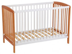 Кроватка POLINI Кроватка детская Polini kids Simple 101, белый-бук (1кор)