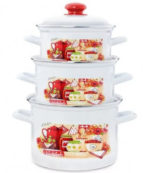 Набор посуды ЭСТЕТ Набор посуды ЭТ-75190 "Кухня" цилиндрический 2.0+3.0+4.0л 6 пр