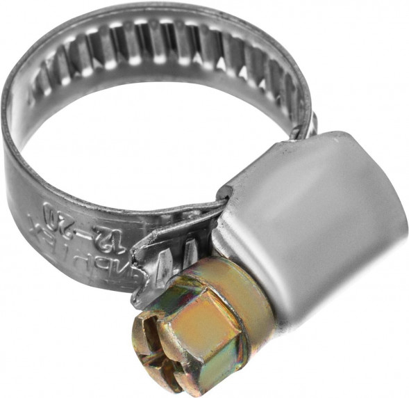 СИБРТЕХ Хомуты нержавеющая сталь, Стандартное болтовое крепление 12-20 мм, 100 штук в упаковке, ширина 9 мм 47578