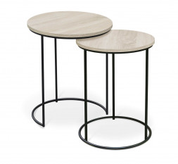 Столик журнальный SHEFFILTON SHT-CT7 дуб беленый/черный муар (190222)