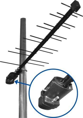 Антенна телевизионная наружная Дельта Н111А.02F 12V б/к (активная, DVB-T2, с б/п, 27,5 дБ, пакет)