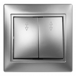 выключатель SMARTBUY (SBE-01s-10-SW22-0) Венера, 2-клавишный,серебрро