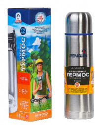 Термос PENGUIN из нержавеющей стали с узким горлом ВК-46 с глухой пробкой, 1,0л