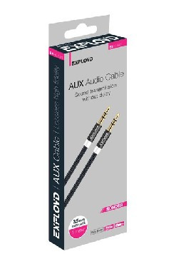 Кабель EXPLOYD EX-K-641 Кабель AUX Jack3,5mm(M) - Jack3,5mm(M) 1M SONDER круглый черный