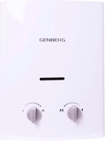 Проточный газовый водонагреватель GENBERG 105.01 Бездымоходная 5 л. Белая