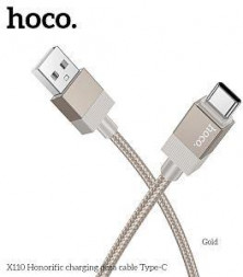 Кабель HOCO (6942007646819) X110a ,для Type-C, 1 м, Gold