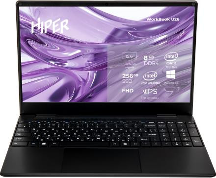 Ноутбук HIPER 15.6 WorkBook U26-15FII5124R8S2WPG Black