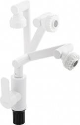 Смеситель для кухни BRIMIX 5904 Смеситель для кухонной мойки и раковины, шаровый, из высокопрочного пластика АБС, поворотный излив и аэратор, цвет БЕЛЫЙ .