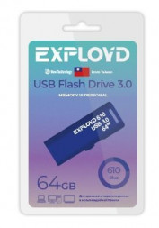 USB флэш-накопитель EXPLOYD EX-64GB-610-Blue USB 3.0