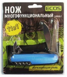 Нож многофункциональный ЭКОС Нож многофункциональный т.м. ECOS, SR082, синий 325130