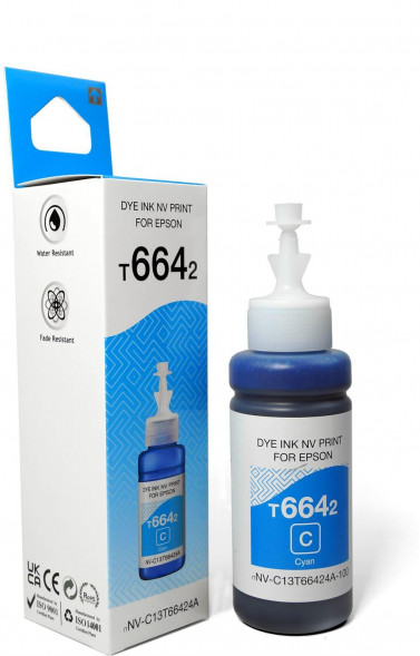 Чернила NV PRINT Чернила NVP T6642 (NV-C13T66424A) для аппаратов Epson (70 ml) Cyan (в коробке) совместимые