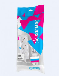 Удлинитель КОСМОС YKSM5M-3G(6A)S