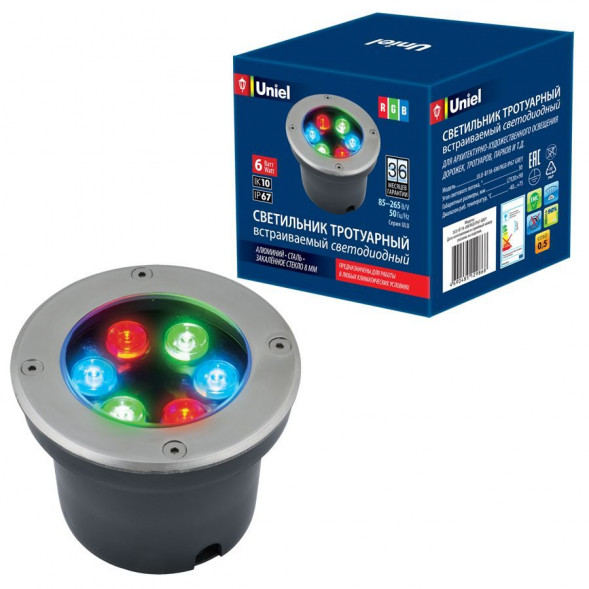 Светильник садово-парковый UNIEL (UL-00006821) ULU-B11A-6W/RGB IP67 GREY