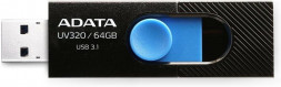 A-DATA Флешка USB UV320 64ГБ, USB3.2, черный [auv320-64g-rbkbl]