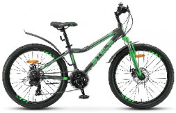Велосипед STELS Navigator-410 MD 24&quot; 21-SP V010*LU091556*LU082934 *12&quot; Чёрный/зелёный
