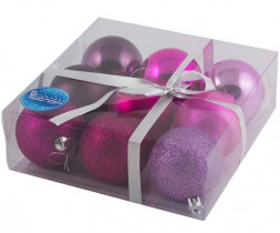 Шары и украшения ВОЛШЕБНАЯ СТРАНА Шары Фуксия 6 см 9 шт/уп 001276