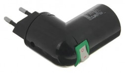 патроны и переходники ECOLA APT7SBEAY BASE Переходник вилка-патрон E27 с выключателем Черный