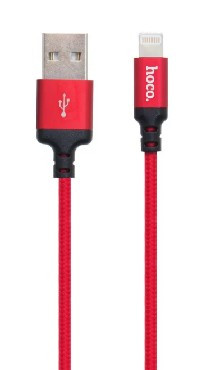 Кабель HOCO (6957531062837) X14 USB (m) - 8 Pin (m) 1.0m - красный/черный