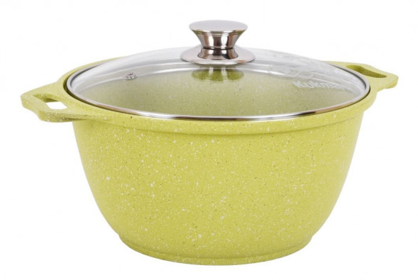 Кастрюля KUKMARA к31tsl а/пр литая 3,0л стекл/кр Trendy style lime
