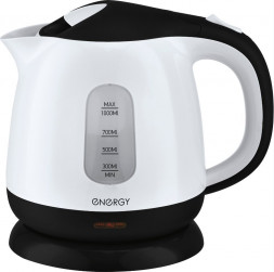 Чайник ENERGY E-275 (1 л, диск) пластик бело-черный