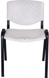 Стул OLSS Cтул Дейзи черная рама пластик белый спинка и сиденье