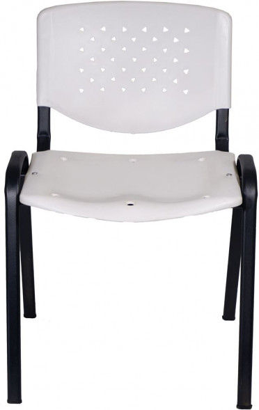 Стул OLSS Cтул Дейзи черная рама пластик белый спинка и сиденье
