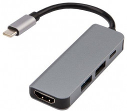 REXANT Разветвитель USB Type-C на 4 порта: 1xHDMI/2xUSB/1xType-C PD