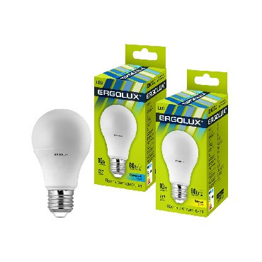 Лампочка светодиодная ERGOLUX (12148) LED-A60-10W-E27-3K (Эл.лампа светодиодная ЛОН 10Вт E27 3000K 172-265В)