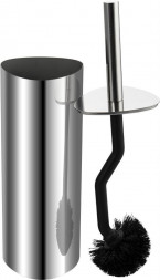 Ёрш для унитаза САНАКС 1017 Ерш для унитаза напольный, треугольный, премиум, с изогнутым ершикои, из нержавеющей полированной стали 201