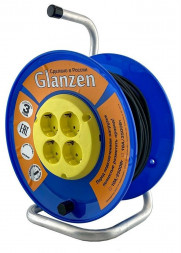 Удлинитель GLANZEN EB-40-014, на катушке, б/з, 4 роз - 40м