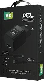 СЗУ MORE CHOICE (4620202555847) NC86a 1Type-C 3.0A PD 20W для Type-C Type-C Black