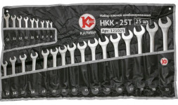 Набор ключей КАЛИБР Набор ключей комбинированных НКК-25Т (25 штук, CRV)