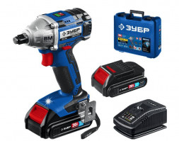 Бесщеточный гайковерт ЗУБР GB-250-22 20В бесщеточный гайковерт, 2 АКБ (2Ач), в кейсе, Профессионал