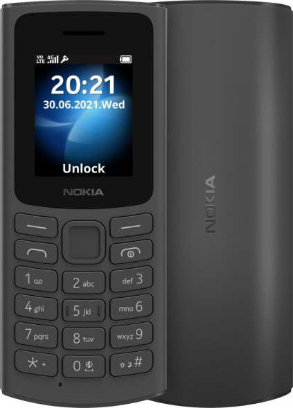 Телефон мобильный NOKIA 105 TA-1557 Black (1GF019CPA2C02)