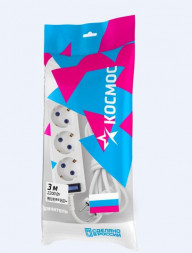 Удлинитель КОСМОС YKSM3M-3G-Z-V(10A)P