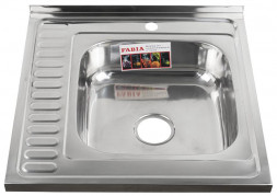 Мойка накладная FABIA 62273R Мойка 60х60 наклад правая 0.6 мм + большой сифон с переливом