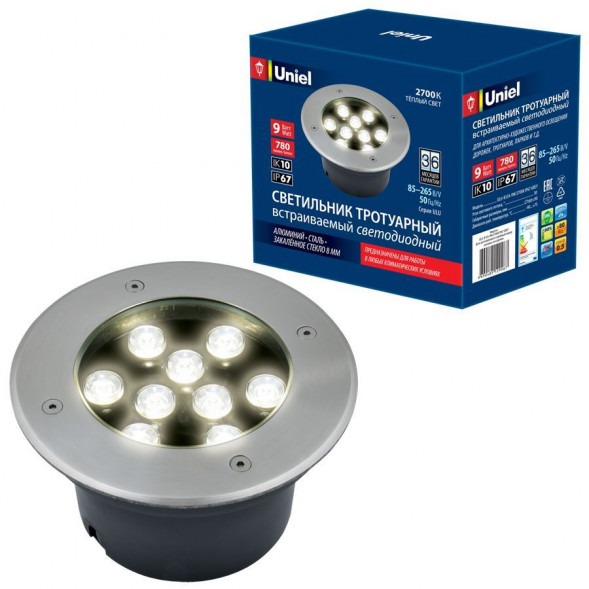 Светильник садово-парковый UNIEL (UL-00006826) ULU-B12A-9W/2700K IP67 GREY