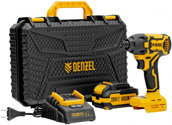 Винтоверт DENZEL Винтоверт ударный аккумуляторный бесщет. CIDH-BL-20-270, Li-Ion, 20 В// 26514