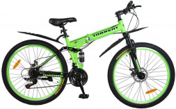 Велосипед TORRENT Transformer (рама сталь 17", внедорожный, 21 скорость, колеса 26д.) 4000222 Чёрный, зеленый
