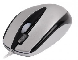 Мышь проводная A4TECH OP-3D-5 PS/2 серебро/черный