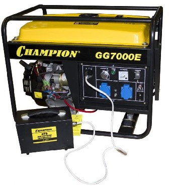 Генератор CHAMPION GG7000E+ATS+газоотвод