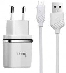 Сетевое зарядное устройство HOCO (6957531047742) C11 1USB 1A MICRO USB 1м белый