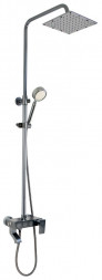 Душевой комплект BRIMIX 88705 Смеситель+стойка душевая тропический душ с двумя лейками из алюминия ТИТАН