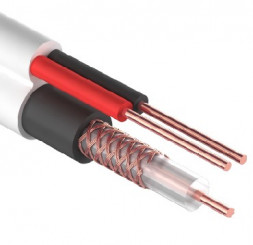 Кабель для видеонаблюдения REXANT (01-4003) Кабель для видеонаблюдения ККСВ-В + 2х0.5мм., 305м., белый